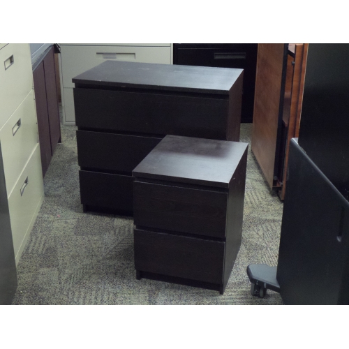 Ikea MALM Espresso 3 Drawer Dresser and Bed Side Table Set Allsold.ca